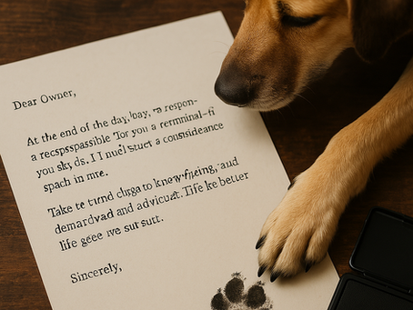 A dog writes a letter to their owner with all the things they wish their owner knew