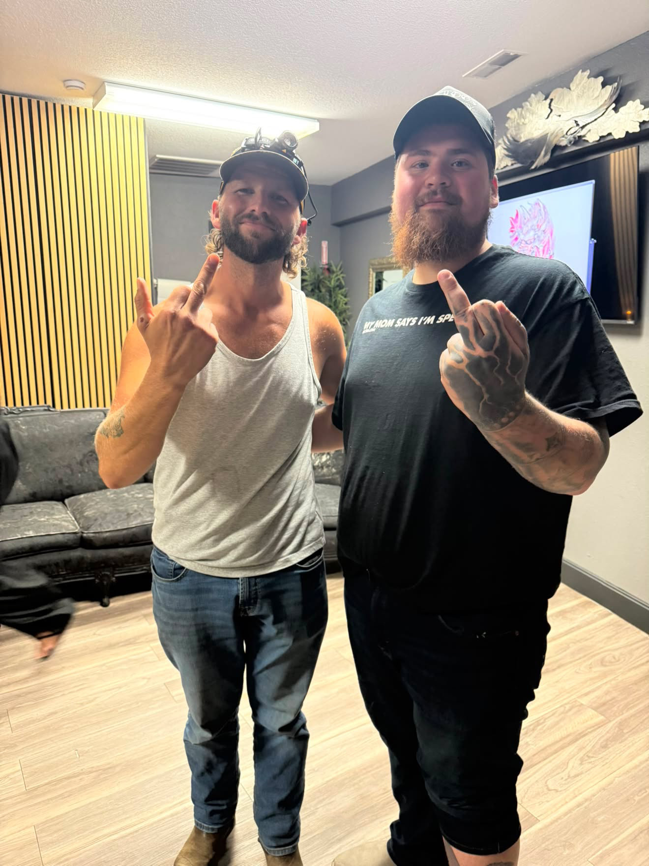 Dustin and Briar together at Black Veil after the tattoo appointment.