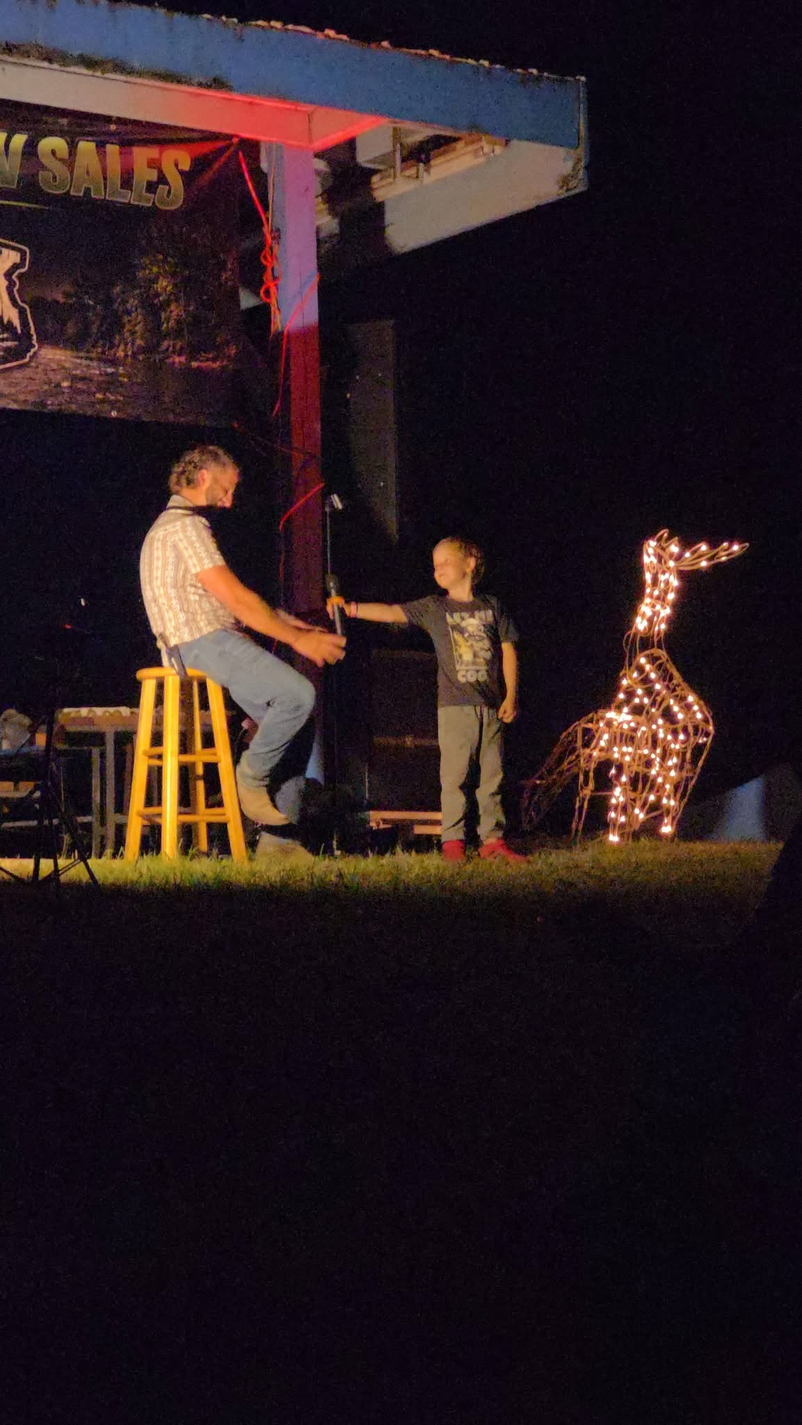 Show night. Even the kids were getting microphone time.