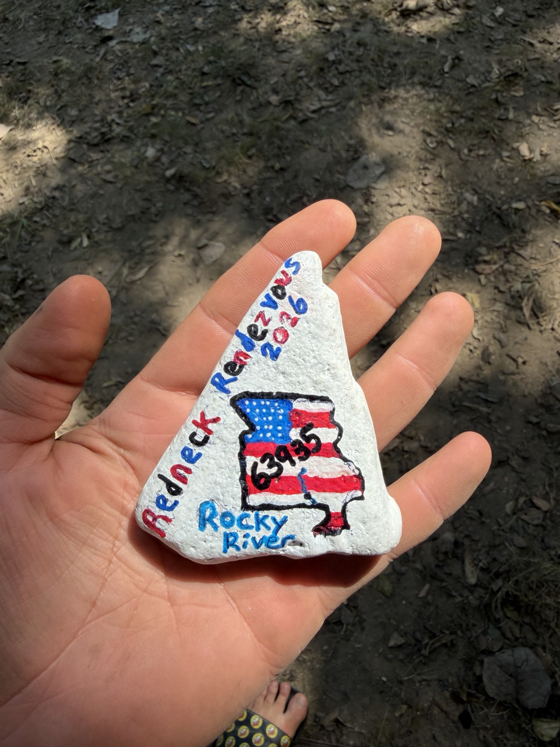 The other side of the rock they painted for us before we left Rocky River.