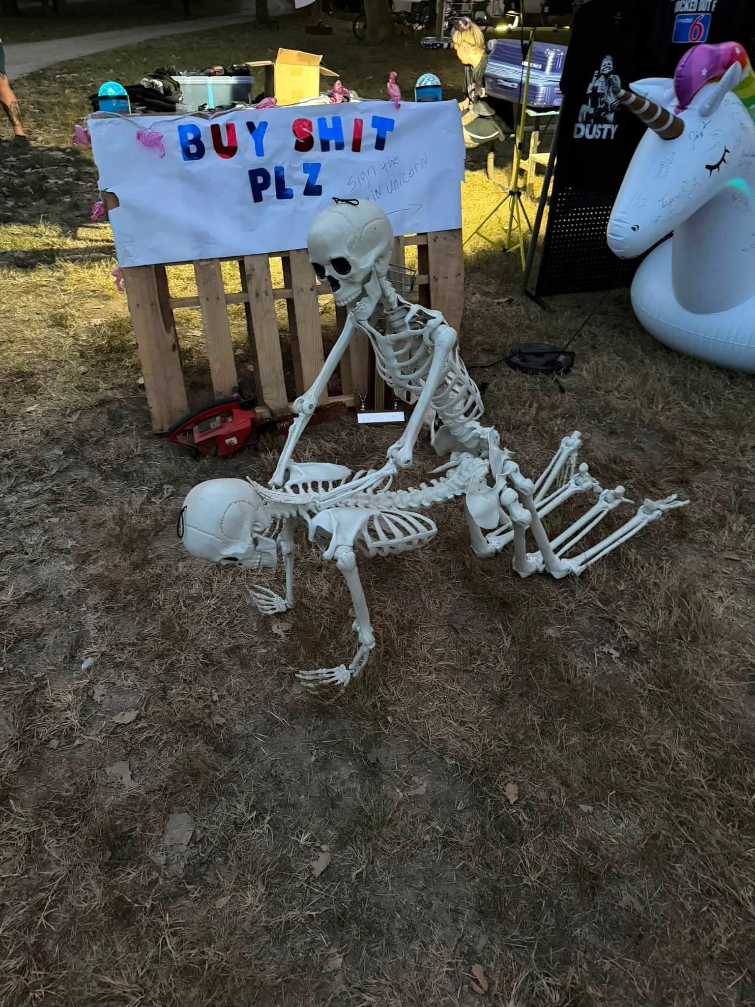 Some of the completely normal decorations Doniphan brought to Redneck Rendezvous.