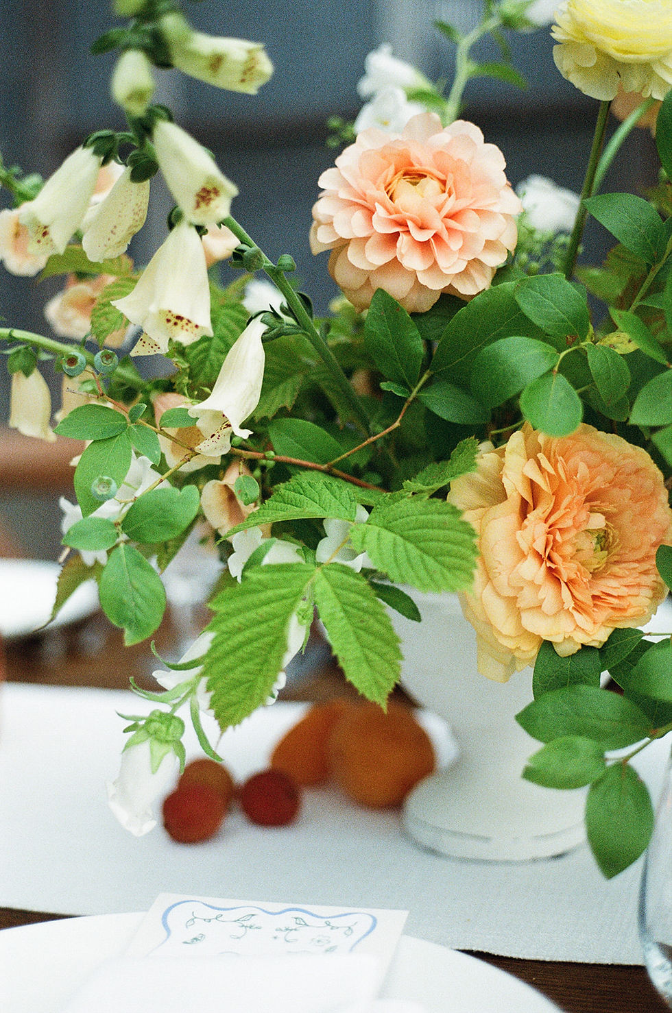 stunning florals at a Groton, MA wedding at The Herb Lyceum