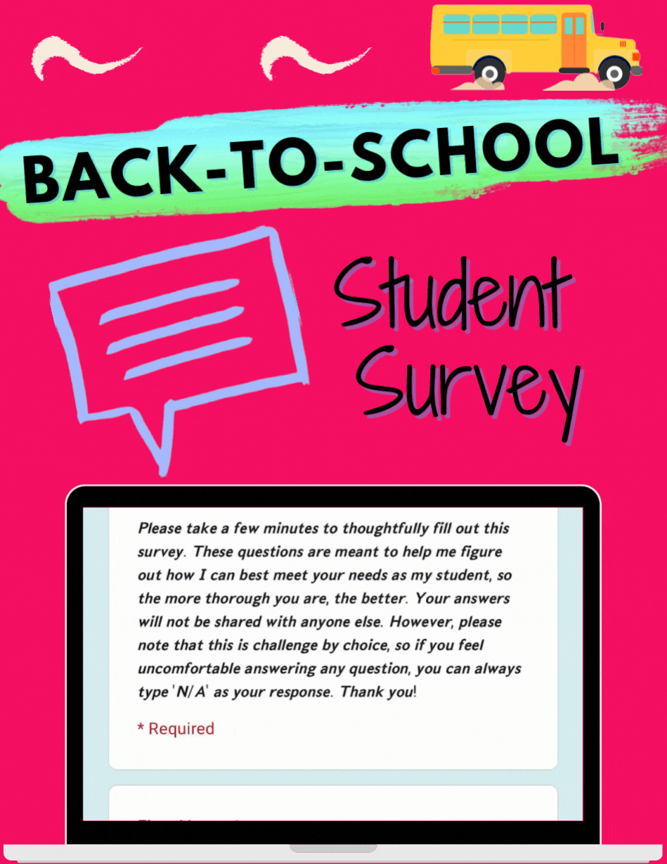 Back-to-School Student Survey (+Bonus!)