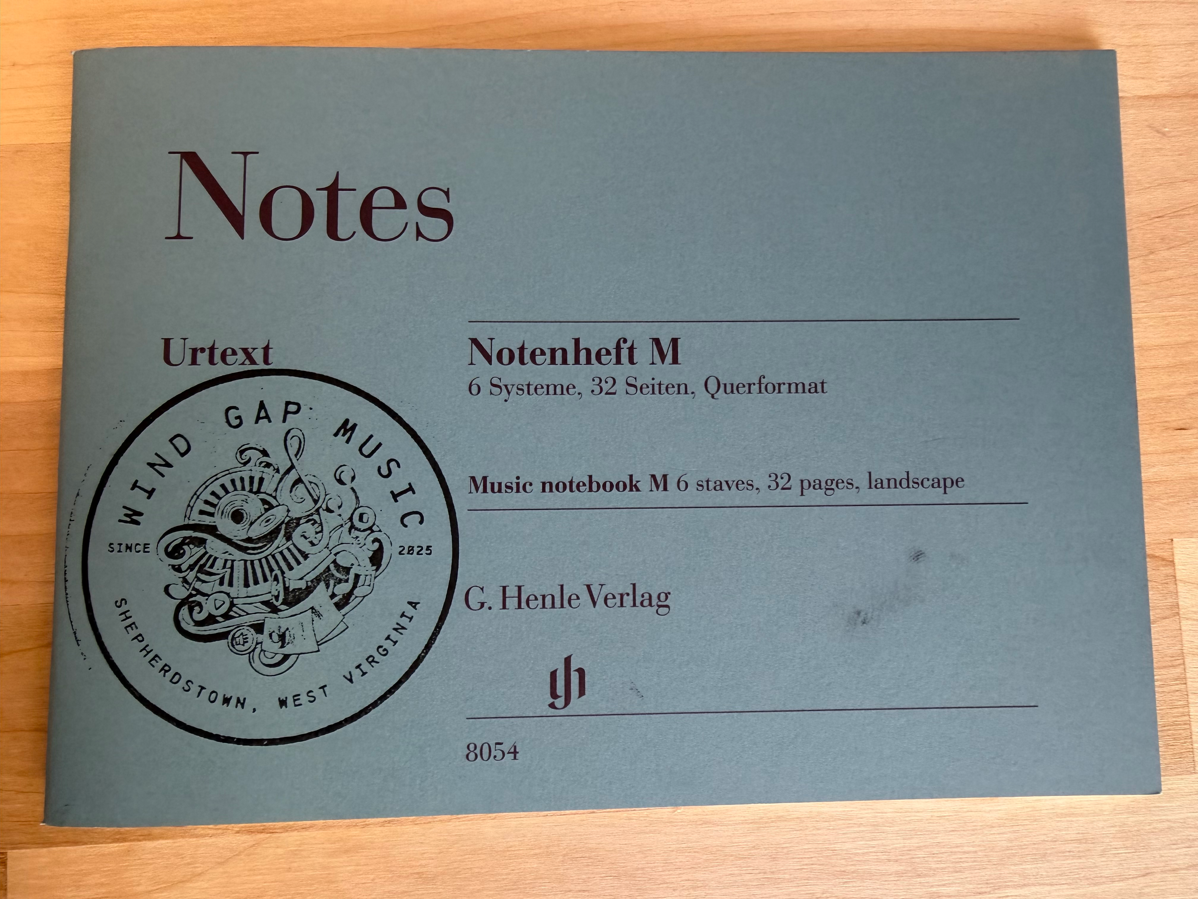 Notes Musicbook M Landscape - 6 Staves Per Page