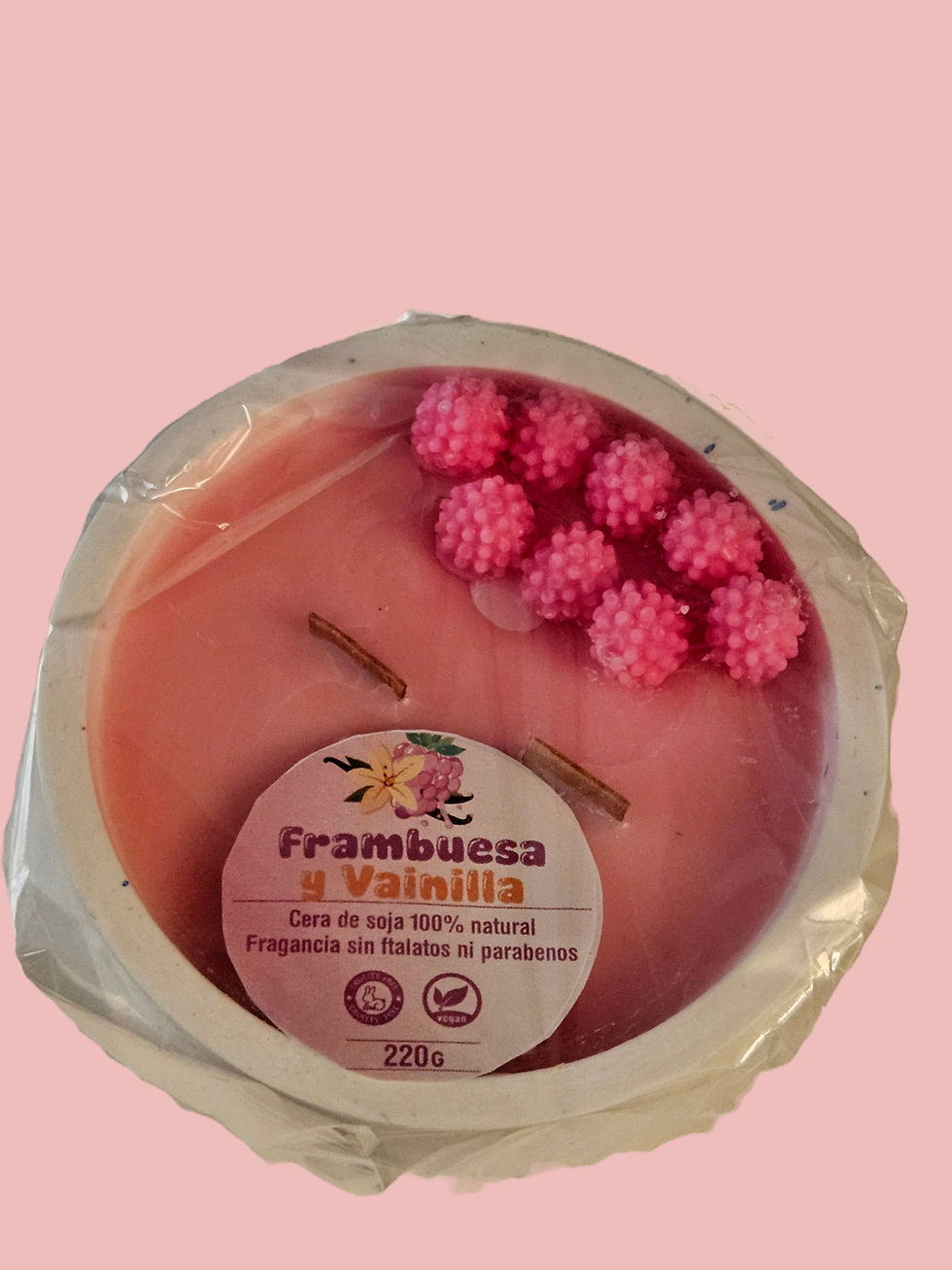 Vela Frambuesa y vainilla