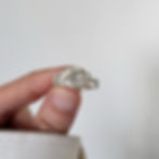 Thumbnail: Hand carved sterling silver spirale ring with organic details and freshwater pearl