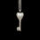 Thumbnail: Sterling silver heart-shaped organic key pendant on a chain