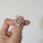 Thumbnail: Hand carved organic spiky ring with corset lacing and bow details