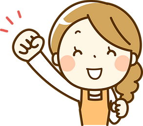 ガッツポーズをしている女性