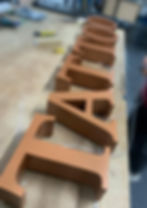 built up letters painted