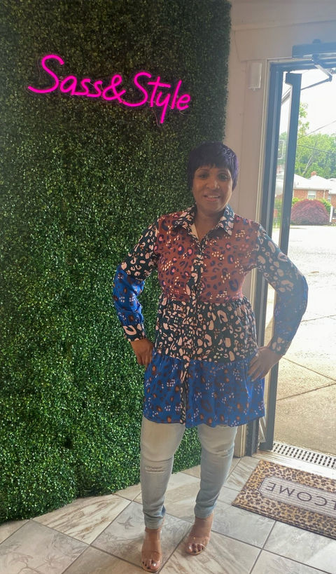 Multi Color Leopard Shirt Dress