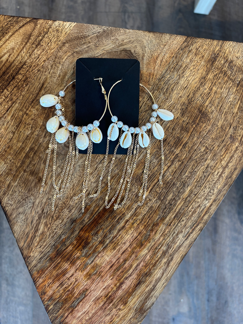 “Take me on vacation” tan earrings 