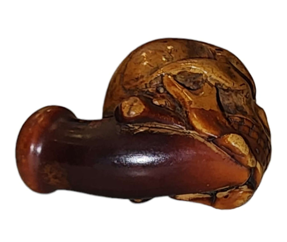 Miniatura: Antique Skull Block Meerschaum  (Finales siglo 19 principio siglo 20)