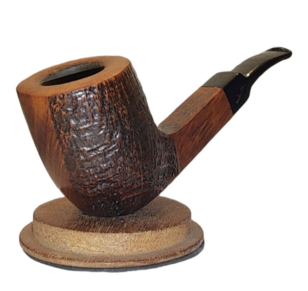 Savinelli Autograph Freestyle Partially Sandblasted Bent Billiard