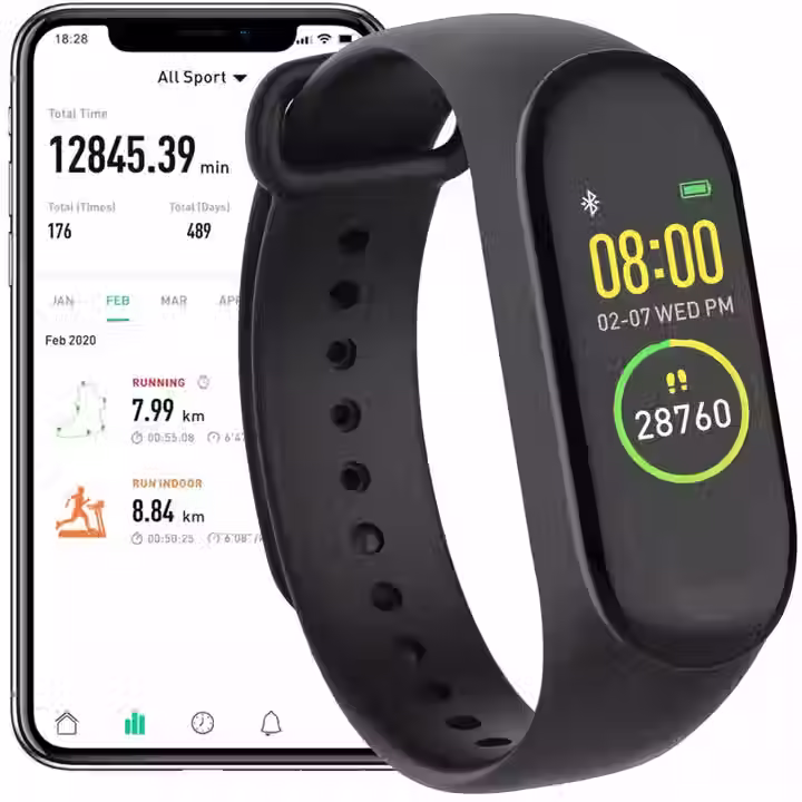 Miniatură: Forever Active Fitband, Fitness Tracker Smartband, Black