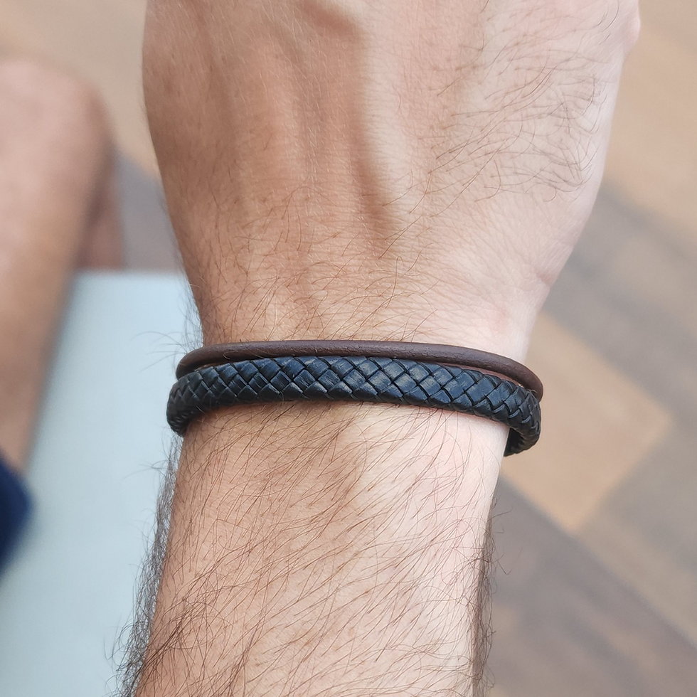 Miniatura: Pulseira Couro 2 tiras