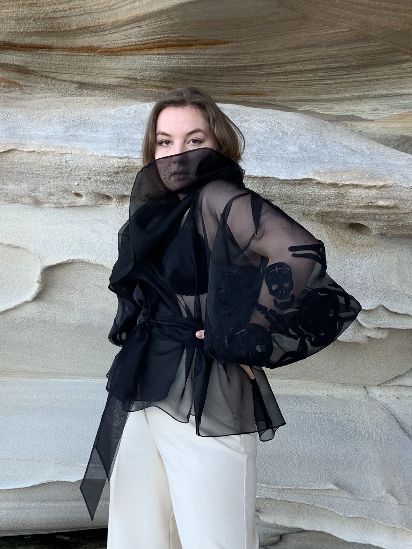 Silk organza jacket "Mystery of the Night""