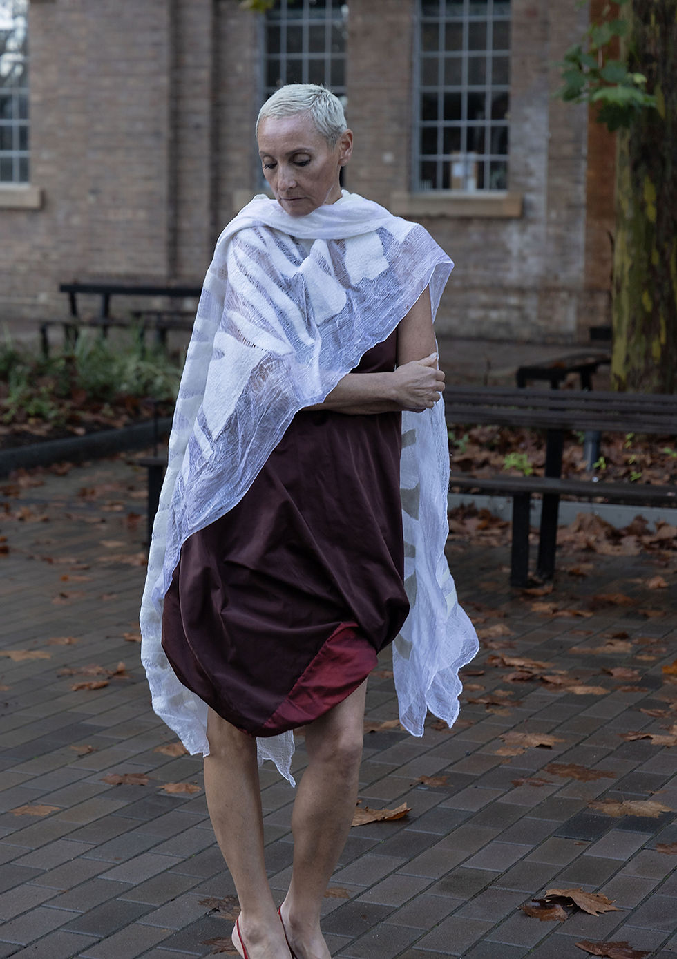 Thumbnail: Nuno Felted Wool and Silk Shawl