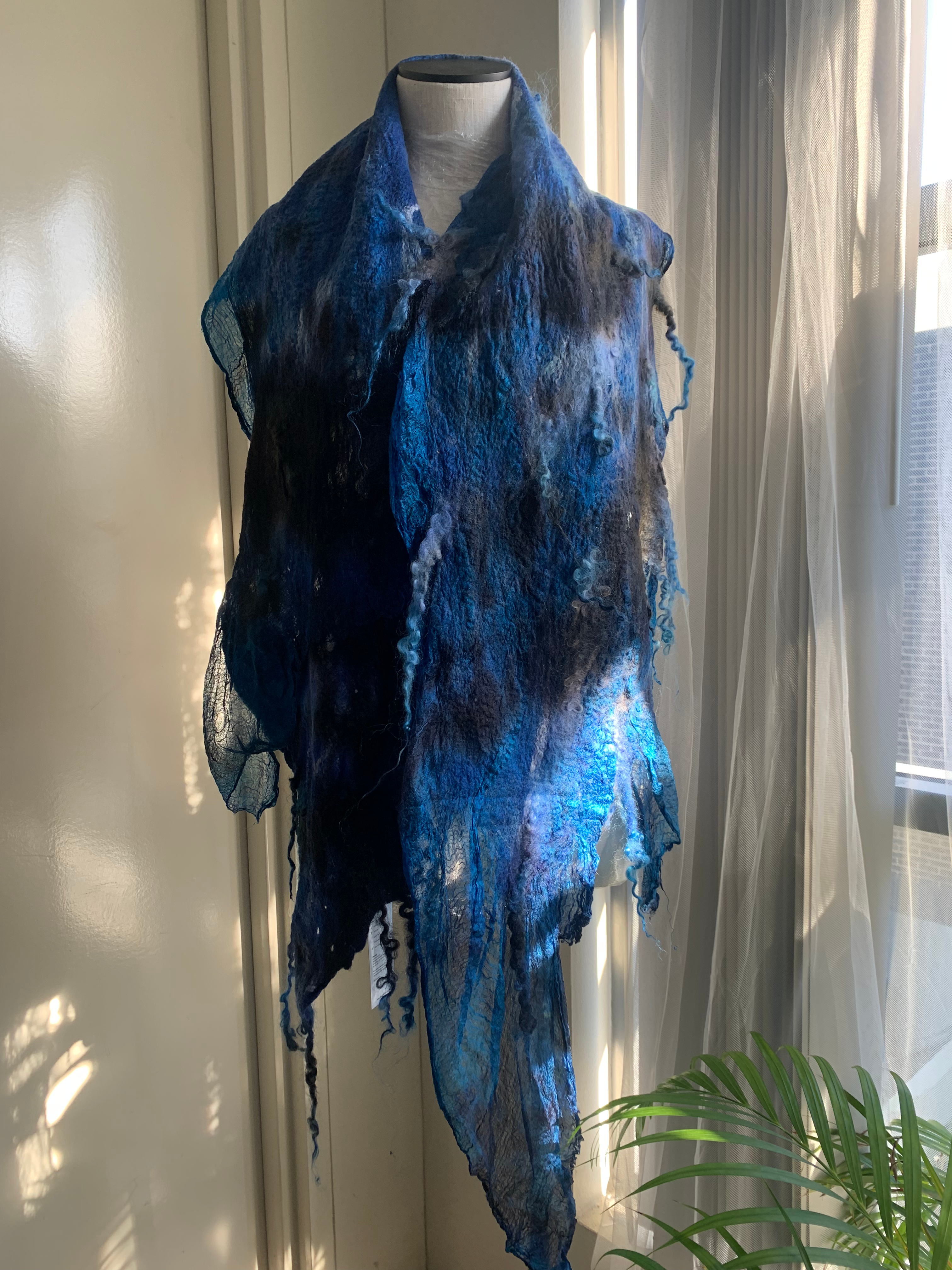 Nuno Felted Wool and Silk scarf