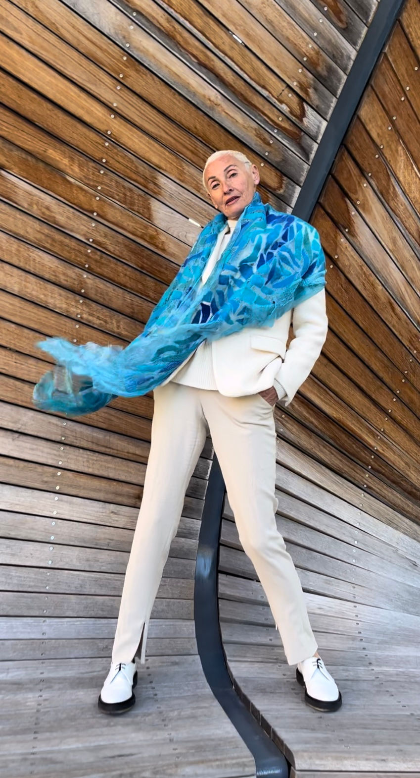 Thumbnail: Nuno Felted Wool and Silk Shawl "Wind"