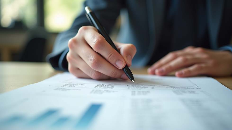 Close-up view of a person writing a budget plan on paper
