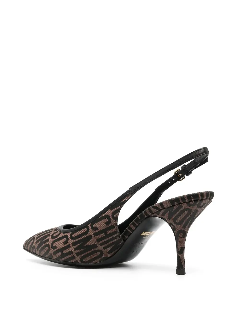 Thumbnail: Moschino Jacquard Logo Slingback Pumps