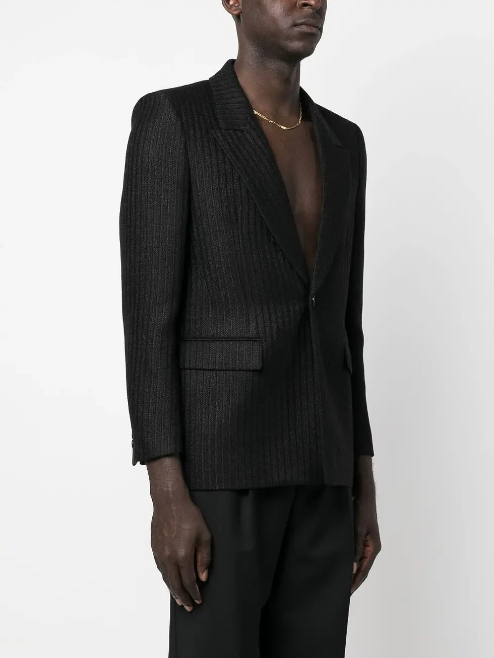 Thumbnail: Saint Laurent Single-Breasted Pinstripe Blazer