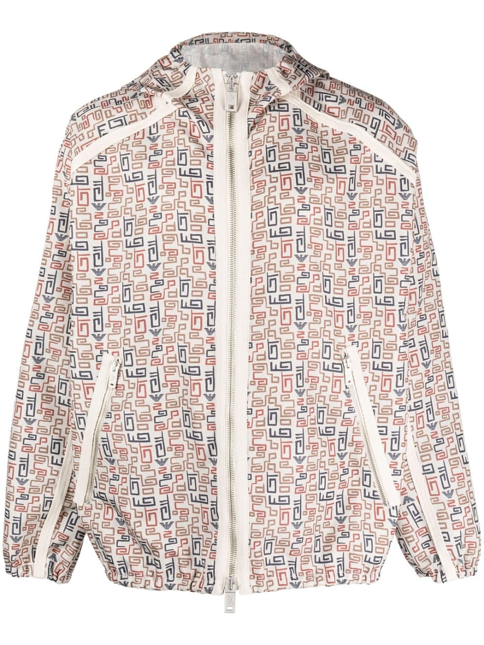 Thumbnail: Emporio Armani Jacket With Zip & Hood in Organic Ripstop With All-Over Print