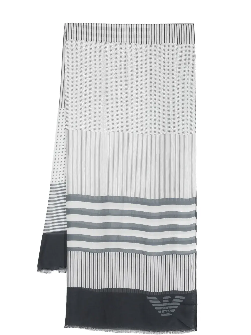 Emporio Armani Stripe-Print Logo Scarf