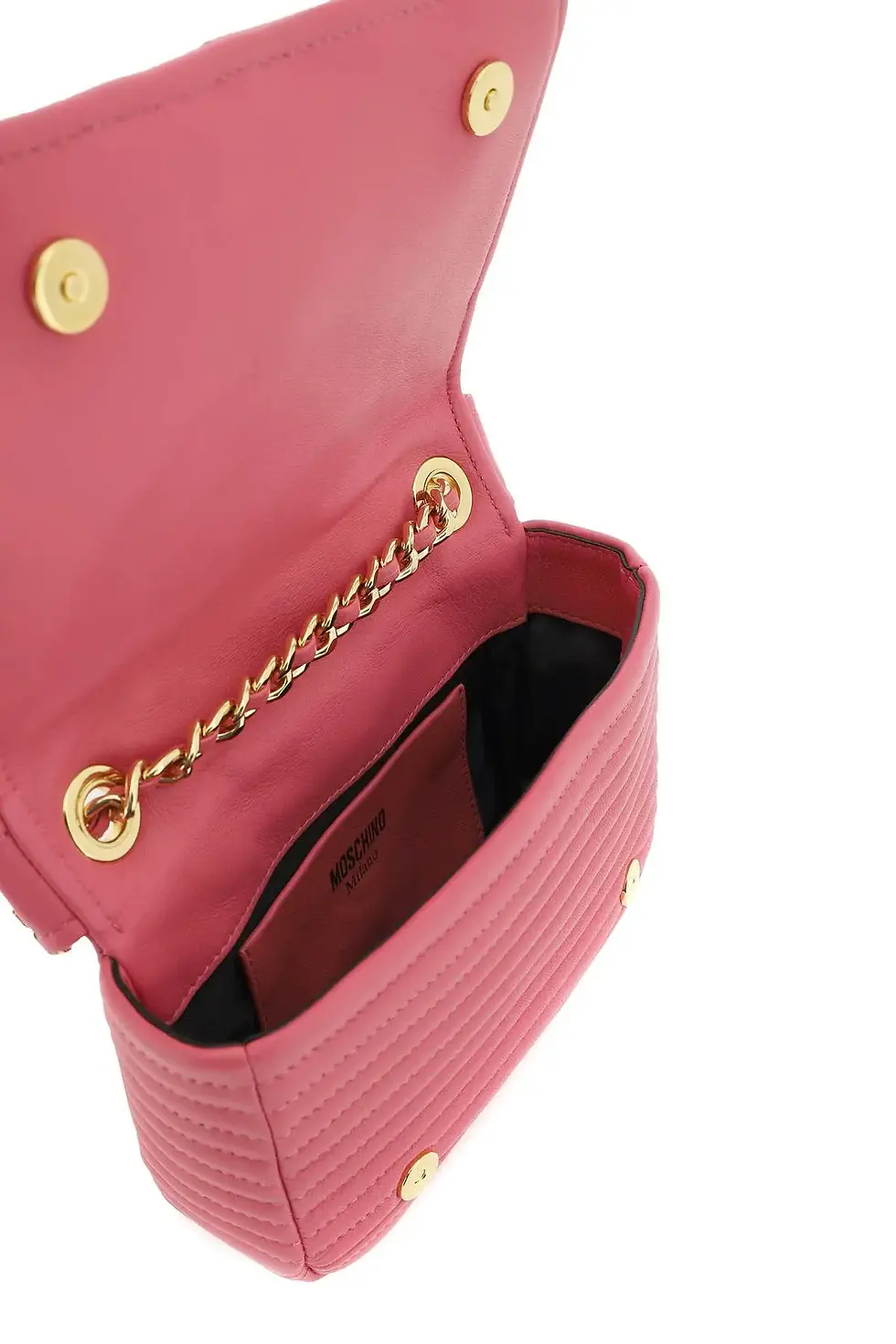 Thumbnail: Moschino Napa Leather Small Biker Bag