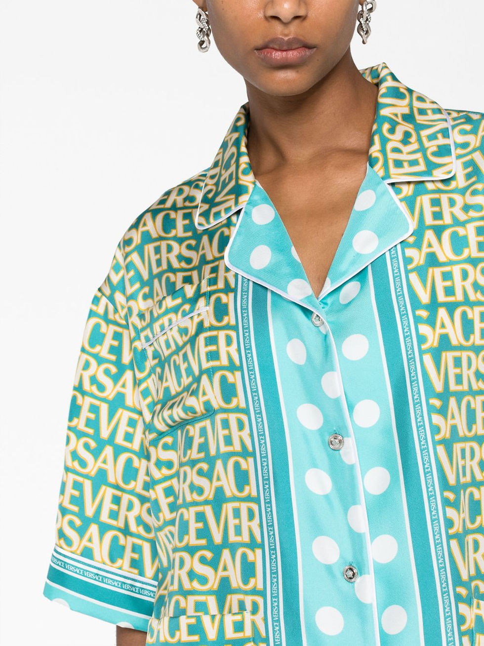 Thumbnail: Versace Allover Polka Dot-Print Silk Shirt