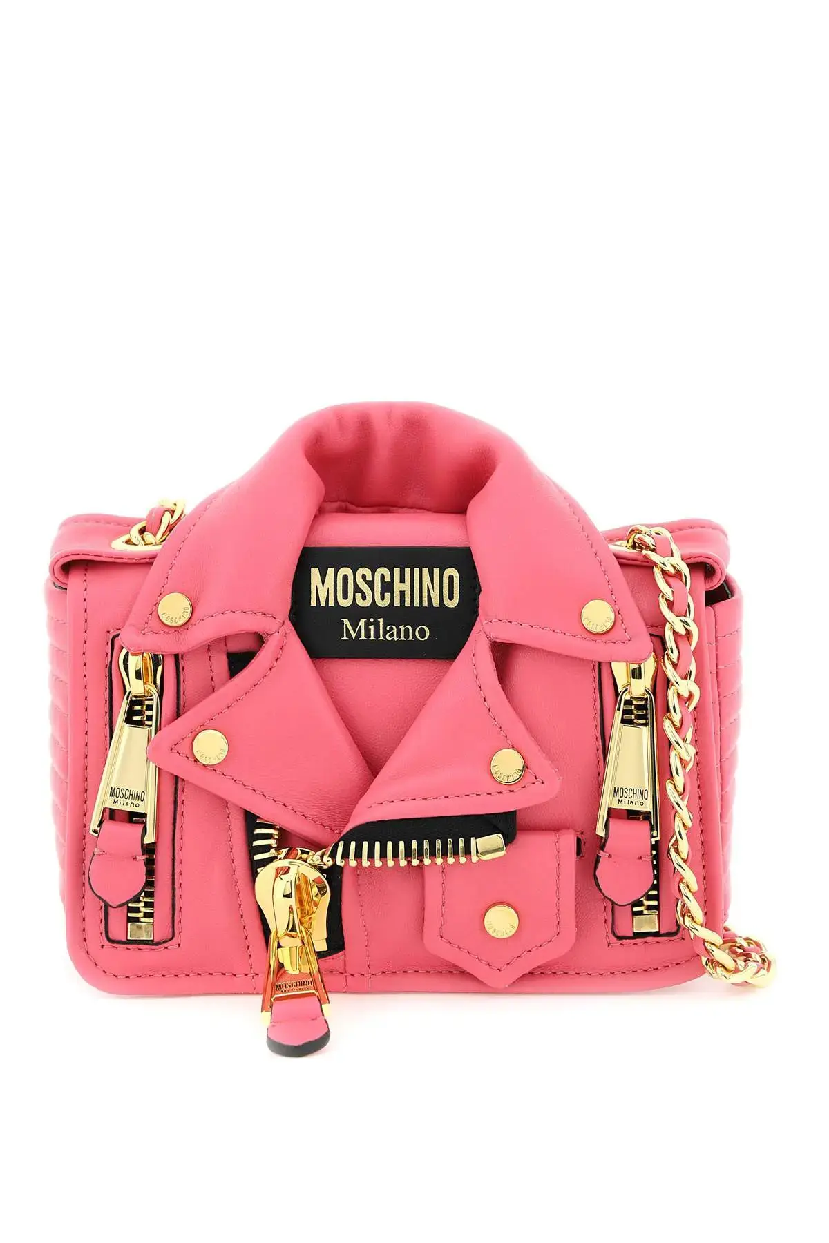 Moschino Napa Leather Small Biker Bag
