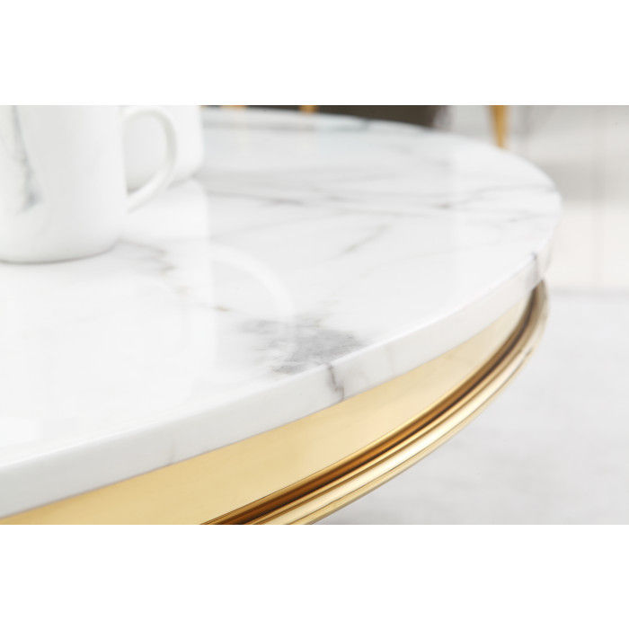 Thumbnail: Salontafel Marcello met Gouden Poten en Marmer Blad