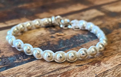 צמיד ארוג כדורי כסף 925