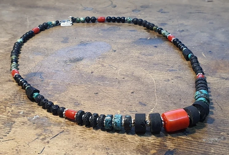 שרשרת מאלה אבני חן יוניסקס פז בק