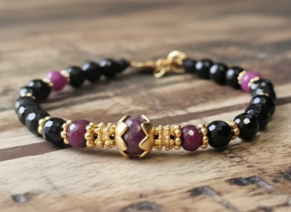 צמיד אבני חן יוקרתי עיצוב פז בק