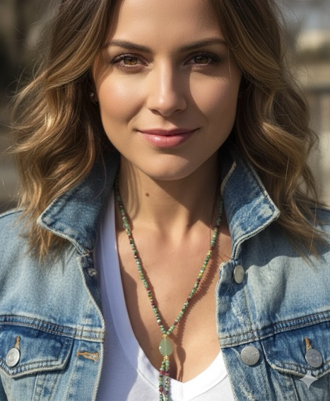 שרשרת אבני חן בעיצובה של פז בק