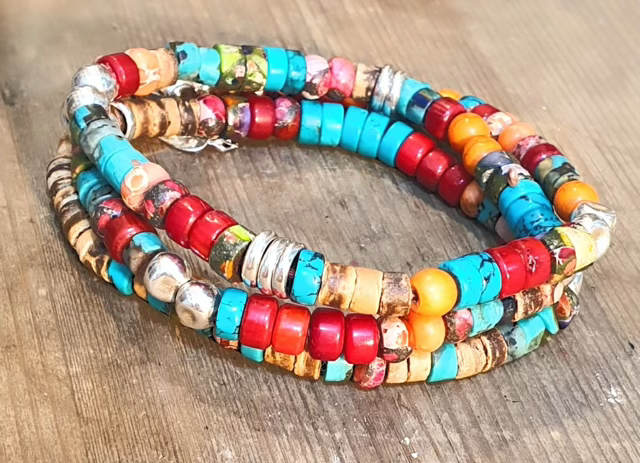 צמיד יוניסקס אבני חן,קורלים מטופלים,אגת,פיקאסו,כדורי כסף ,רינגים כסף,קוקוסים ואבני טורקיז אפריקאי