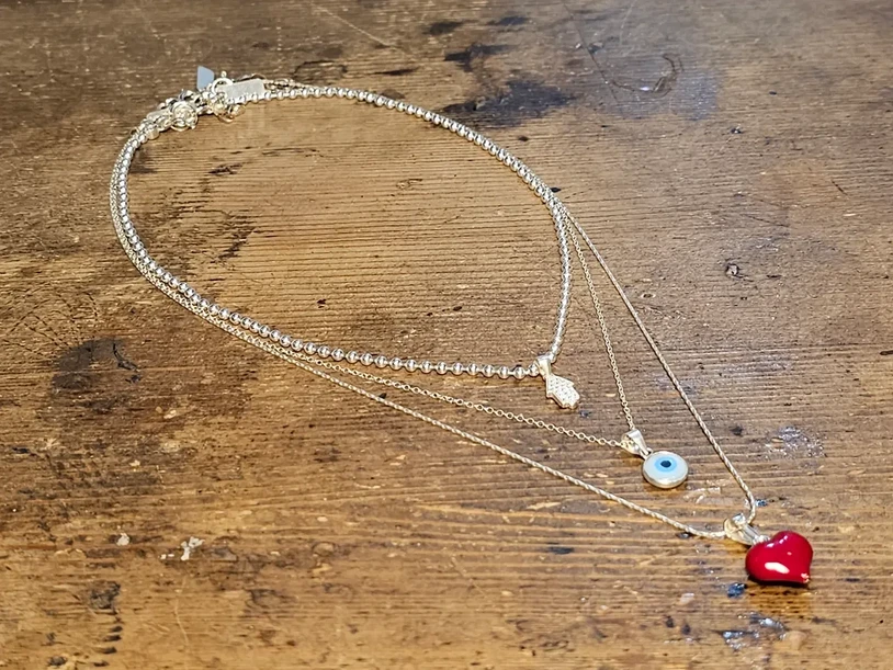 סט 3 שרשראות משולבת אלמנטים מכסף 924 גולדפילד ואו ציפוי זהב 14 קרט