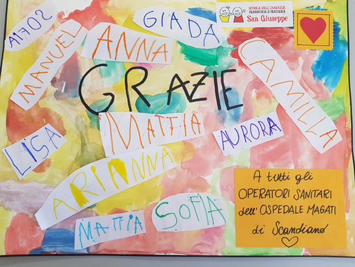 I bambini della scuola dell’Infanzia di Scandiano fanno una sorpresa agli operatori del “Magati”