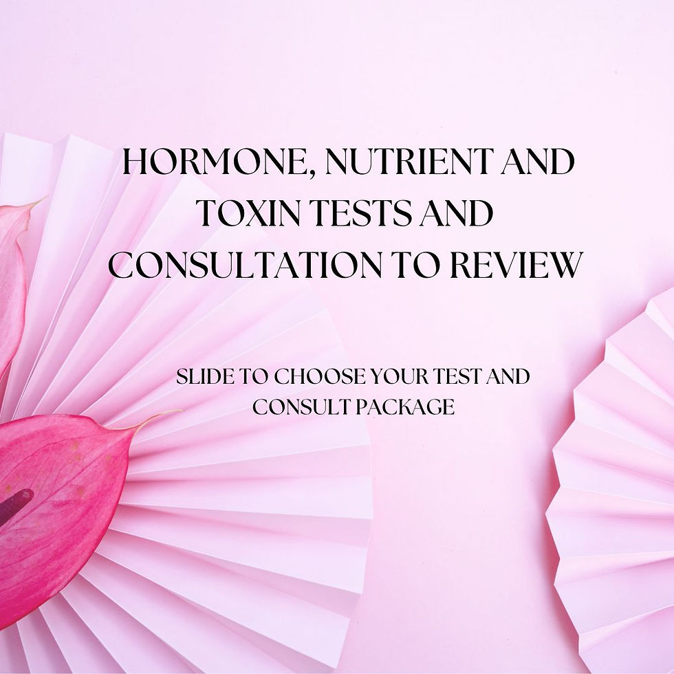 HORMONE, NUTRIENT, TOXIN TEST AND CONSULTATION REVIEW PACKAGES