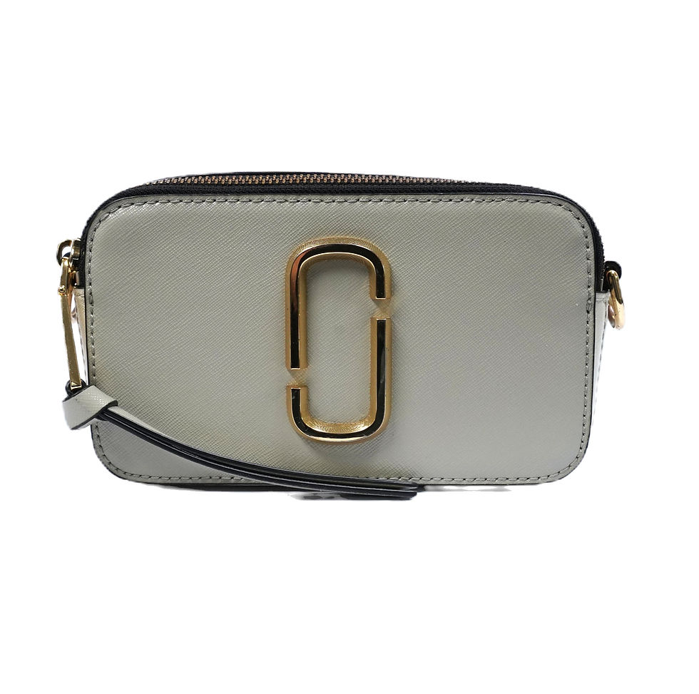 Thumbnail: Marc Jacobs Leather Snapshot Bag Grey Front