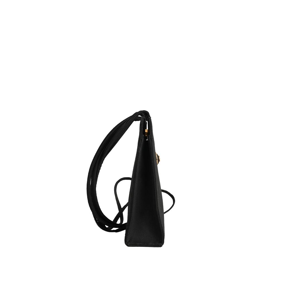Thumbnail: Gianni Versace Vintage 90's Silk Clutch Black Side
