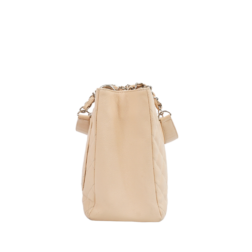 Thumbnail: Chanel Quilted Caviar Grand Shopping Tote Beige
