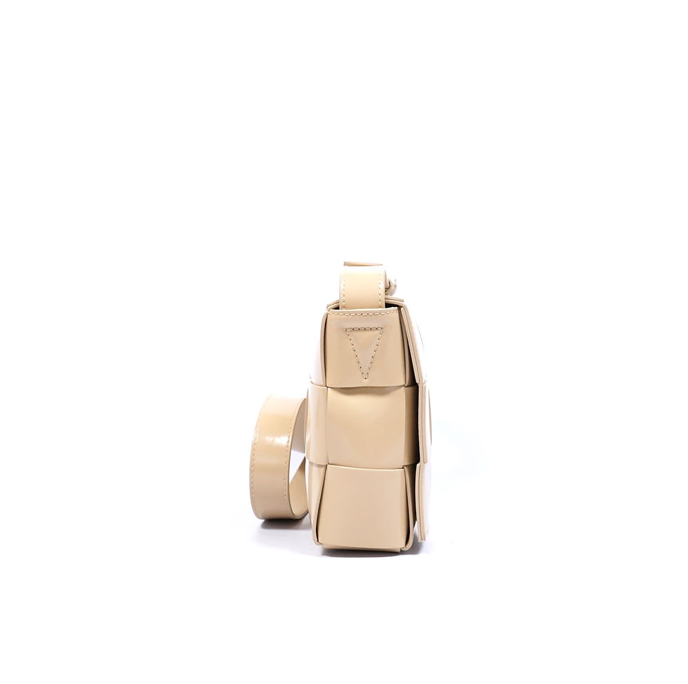 Thumbnail: Bottega Veneta Patent Classic Cassette Crossbody Porridge Side 2