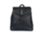 Saint Lautent Quilted Leather Medium Loulou Backpack Black Front