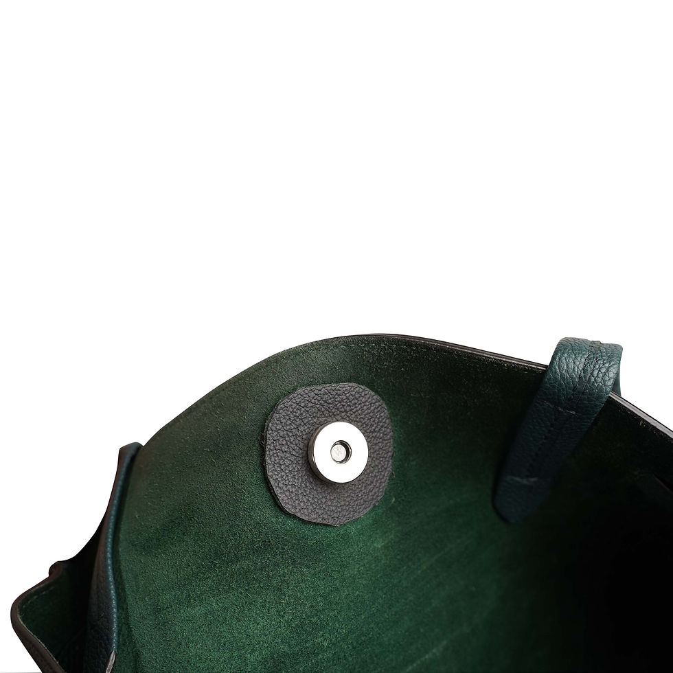 Thumbnail: Celine Leather Phantom Cabas Tote Green Clasp