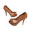 Thumbnail: Miu Miu Leather Peep Toe Pumps Brown Detail