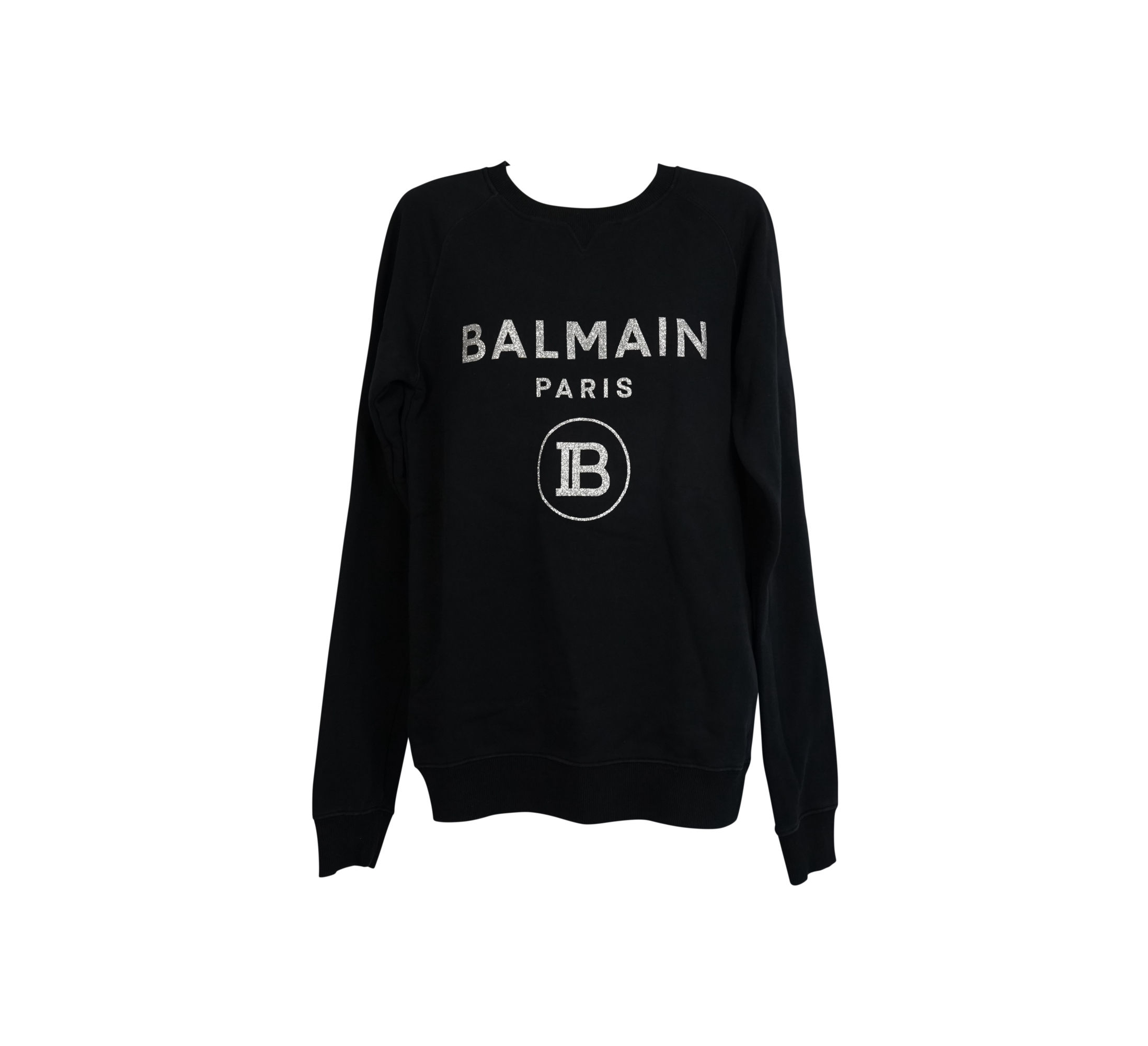 Balmain Cotton Logo Sweater Black/Silver