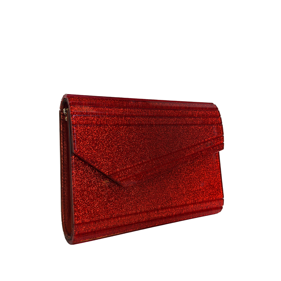 Jimmy Choo Acrylic and Leather Candy Chain Clutch Angle